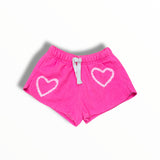 FLOWERS BY ZOE SHORTS - NEON PINK/HEARTS