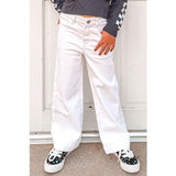 M2B 4-6X WIDE LEG DENIM - WHITE