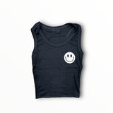 FIREHOUSE RIBBED TANK - BLACK/SMILEY