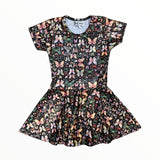 DORI CREATIONS S/S TWIRL DRESS - LAME/BUTTERFLY