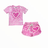 CALIFORNIAN VINTAGE GYM SHORT -  TIE DYE PINK HEART