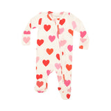 ANGEL DEAR 2 WAY ZIPPER FOOTIE/ HEADBAND SET - BIG HEARTS