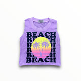 FIREHOUSE MUSCLE TANK - GRAPE/ PALM TREE/BEACH