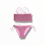 MC2 SAINT BARTH TILLY SHIRRED BIKINI BANDEAU - LUREX PINK