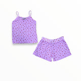 FIREHOUSE TANK AND SHORT LOUNGE SET - GRAPE/ROSES