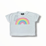 FLOWERS BY ZOE T-SHIRT -  WHITE/RAINBOW