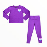 FLOWERS BY ZOE LEGGING - PURPLE/OMBRE HEART