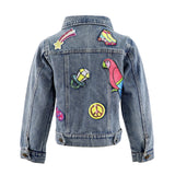 THREE WILDFLOWER DESIGNGS PATCH DENIM JACKET