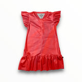 T2LOVE RUFFLE DRESS - PLEATHER RED