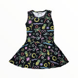 DORI CREATIONS TANK TWIRL DRESS - HAPPY NEON LIGHTS