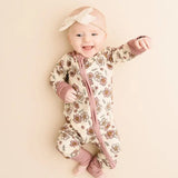 LITTLE ONE BABMBOO FOOTIE - ELEANOR FLORAL