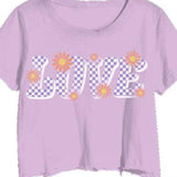 PRINCE PETER CROP T-SHIRT - LAVANDER/LOVE FLOWERS