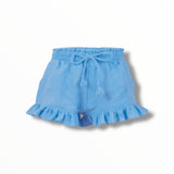 FLOWERS BY ZOE GAUZE RUFFLE SHORTS - BLUE