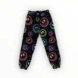 FLOWERS BY ZOE SWEATPANT - BLACK/ NEON SMILEY