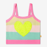 BILLIEBLUSH KNIT STRIPE CROP TOP WITH HEART