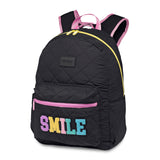 TOP TRENZ BACKPACK - BLACK SMILE PATCHES