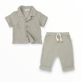 1+ IN THE FAMILY S/S BUTTON DOWN AND PANT SET