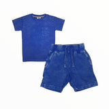 BABY STEPS T-SHIRT AND SHORT SET - ENZYME COBALT