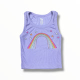 FLOWERS BY ZOE RIBBED TANK - LAVANDER/RAINBOW