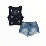 KATIE J TWEEN AND JUNIOR ORLANDO SHORTS - DENIM