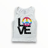 FLOWERS BY ZOE RIBBED TANK - WHITE/LOVE