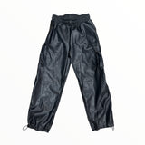 FLOWERS BY ZOE PLEATHER CARGO PANT - BLACK