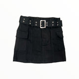 FLOWERS BY ZOE CARGO BELTED SKIRT - BLACK