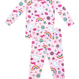 ESME GIRL L/S SLEEVE PAJAMA SET - STICKERS