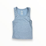 FLOWERS BY ZOE RIBBED TANK - SPARKLE BLUE METALLIC