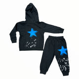 CALIFORNIAN VINTAGE ZIP UP AND JOGGER SET - CHARCOAL SPLATTER STAR