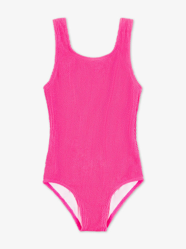 LIMEAPPLE MAEVE CRINKLE ONE PIECE SWIMSUIT - NEON PINK