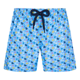 VILEBREQUIN BOYS SWIM TRUNKS - DIVINE BLUE MICRO RONDE DES TORTUES RAINBOW