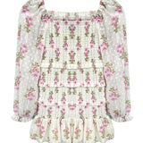 KATIE J TWEEN LAILA DRESS WITH SHEER SLEEVES - COUNTRY FLORAL