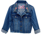 KATIE J TWEEN NEWPORT EMBROIDERED DENIM JACKET - DENIM