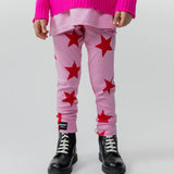 NUNUNU STAR LEGGINGS - SUPER PINK