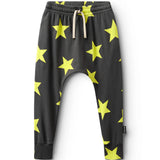 NUNUNU LIGHT WEIGHT STAR BAGGY PANT - GRAPHITE/HOT LIME