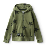 NUNUNU STAR ZIP HOODIE - OLIVE