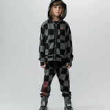 NUNUNU CHECKMATE ZIP HOODIE - GRAPHITE