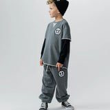 NUNUNU SMILE SWEATPANT - HEATHER GREY