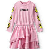 NUNUNU SMILE LAYERED DRESS - SUPER PINK