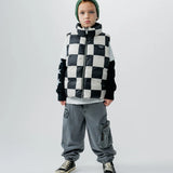 NUNUNU CHECKMATE DOWN VEST - BLACK/SMOKEY GREY