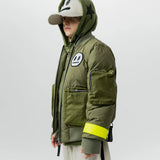 NUNUNU CARGO BOMBER DOWN JACKET - OLIVE