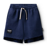 NUNUNU UNBALANCED SWEATSHORTS - INDIGO