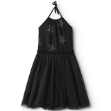 NUNUNU STAR COLLAR TULLE DRESS - BLACK