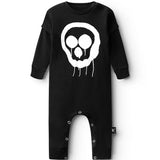 NUNUNU SOFT DROOPY SKULL OVERALL - BLACK