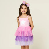 PETITE HAILEY THREE LAYERED TUTU DRESS-  PINK