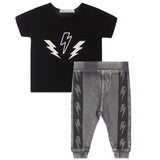 BABY STEPS 2PC TEE/PANT SET - BOLT