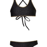 SUBMARINE SWIM FRONT ROW BIKINI - BLACK GLITTER