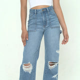 KATIE J HOUSTON JEANS - MID WASH DENIM