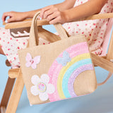 OMG ACCESSORIES DAISY & RAINBOW STRAW MINI TOTE BAG